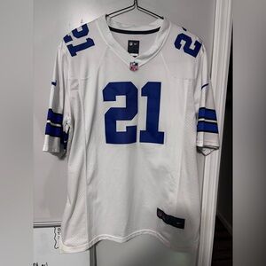 RARE Nike Mens LARGE Football Ezekiel Elliott Dallas Cowboys Jersey Home WHITE